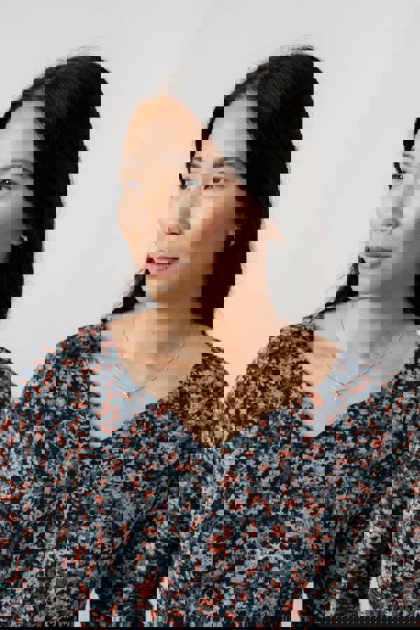 Lily & Me Maple Floral Print Brushed Knit Tunic Red