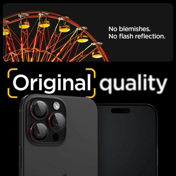 Spigen Optik Pro Glastr EZ Fit Camera Protector 2 Pack for iPhone 16/17 Pro 6.3" and 16/17 Pro Max 6.9" Black - AGL05217