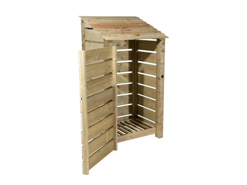 Arbor Garden Solutions Slatted Wooden Log Store with Door W-99cm, H-126cm Or 180cm, D-88cm