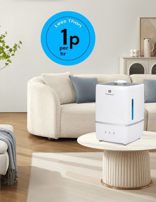 PureMate 5 Litre Ultrasonic Cool and Hot Mist Humidifier with Ioniser and Aroma Diffuser