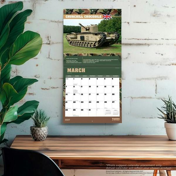 Tanks Of The World Calendar 2027, Wall Calendars, Month To View, History & Literature, Gift