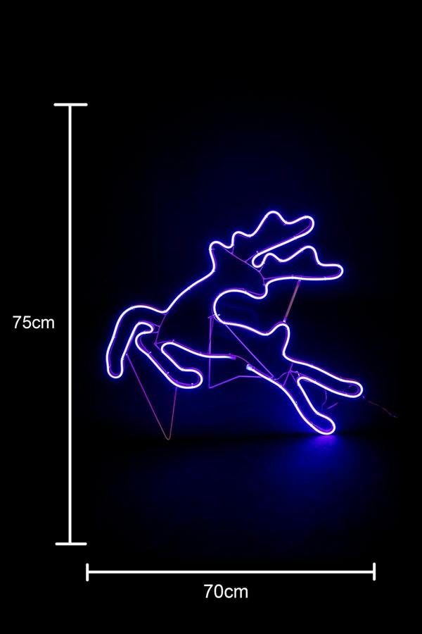 Jumping Reindeer Blue LED Rope Light Silhouette for Indoor and Outdoor Christmas Displays image 3