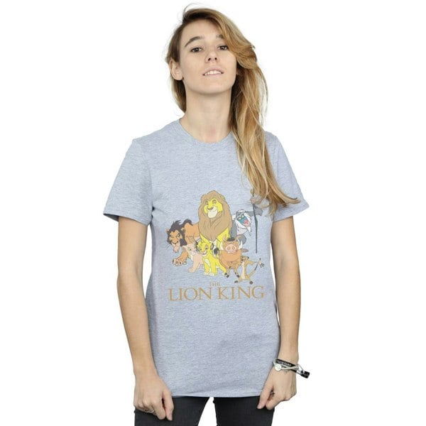 Disney Womens/Ladies The Lion King Group Cotton Boyfriend T-Shirt - Sports Grey