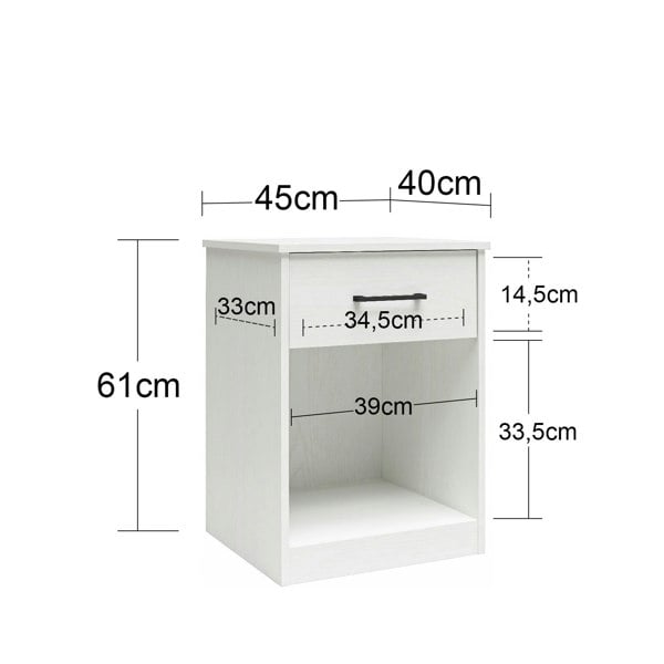 Dorel Home BrEZ Build Pearce 1 DRW Nightstand White