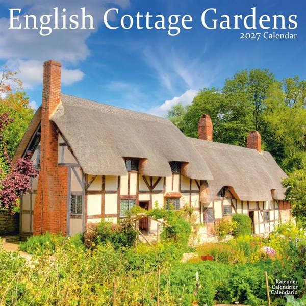 English Cottage Gardens Calendar 2027, Wall Calendars, Month To View, Lifestyle, Gift