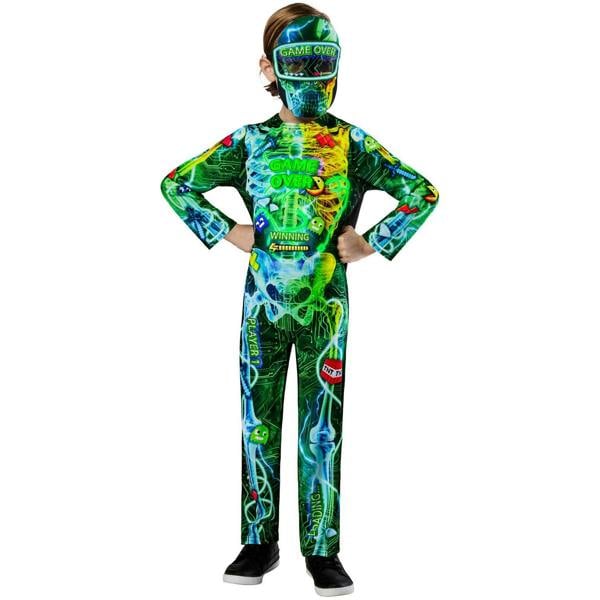 Bristol Novelty Childrens/Kids Gamer Skeleton Costume - Multicoloured - 