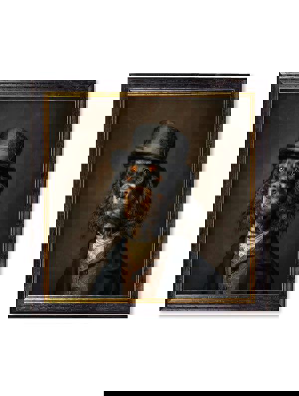 Exceptional Art Duke Gordy of Tails - Gentleman Gordon Setter Oxford Square Frame