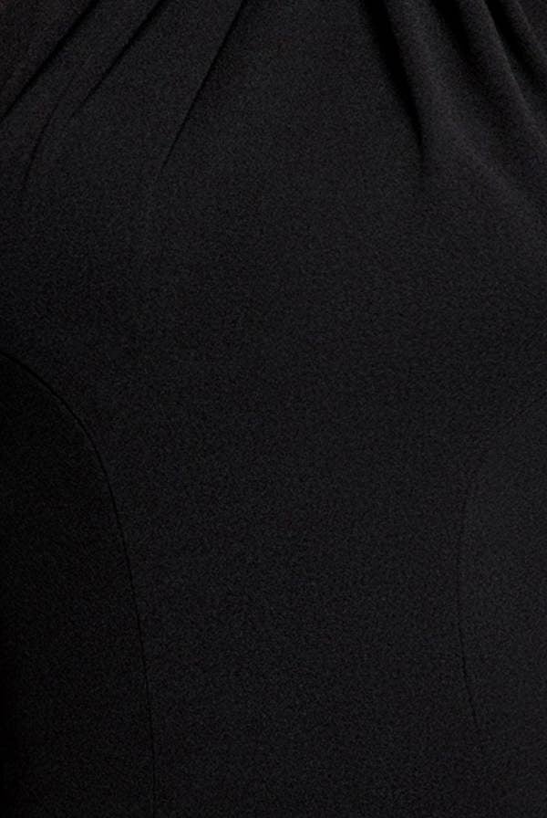 Scuba & Velvet Satin Halterneck Midi Dress With Back Sash - Black DR5022