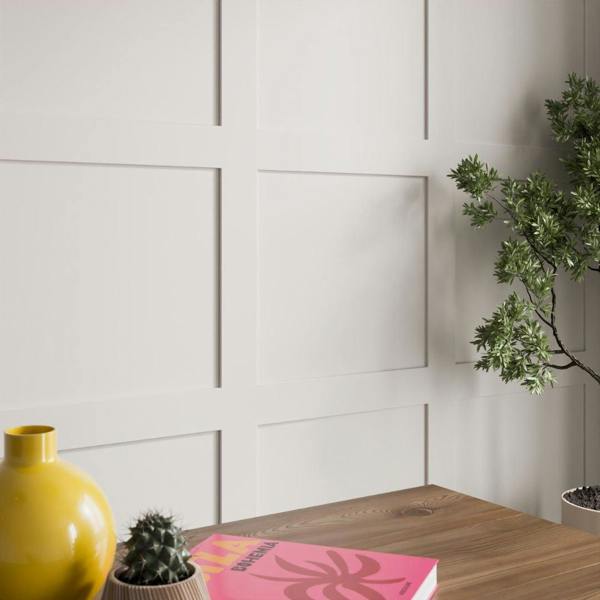 Snowdon Timber Primed MDF Shaker Style Wall Panel Kit (T) 9mm (W) 97mm (L) 1200mm