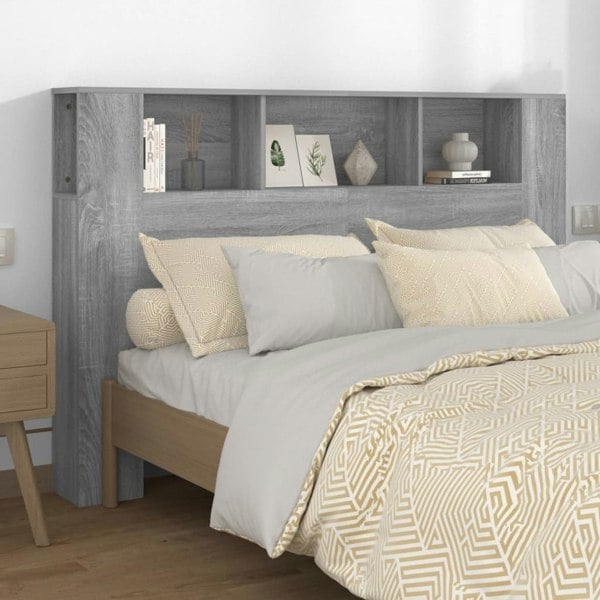 Berkfield Headboard Cabinet Grey Sonoma 160x18.5x104.5 cm