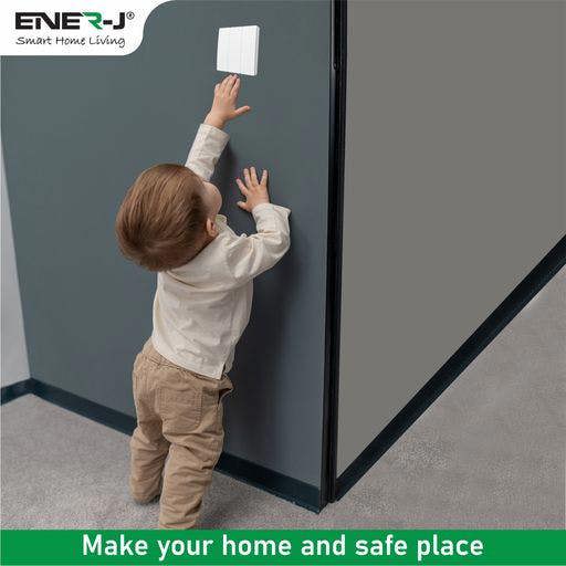 ENER-J 3 Gang Wireless Kinetic Switch, White+Non Dimmable + Wi-Fi 5A RF Receiver