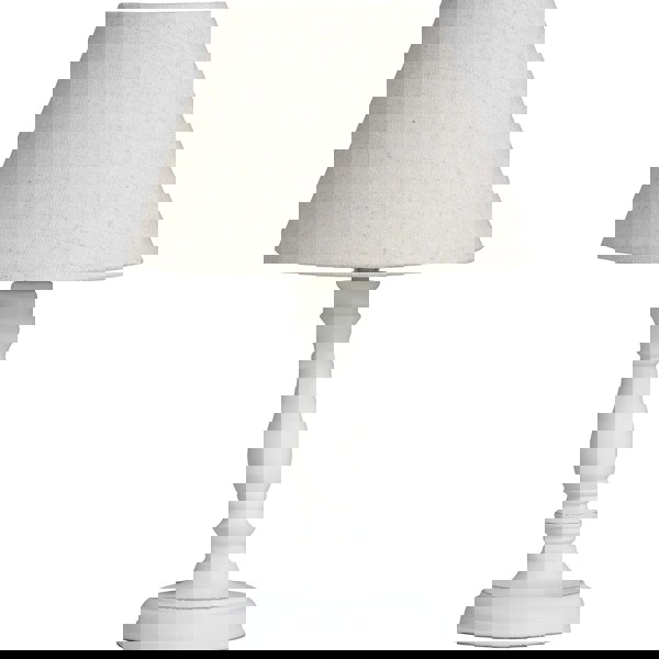 Hill Interiors Cyrene Table Lamp (UK Plug) - Beige/White