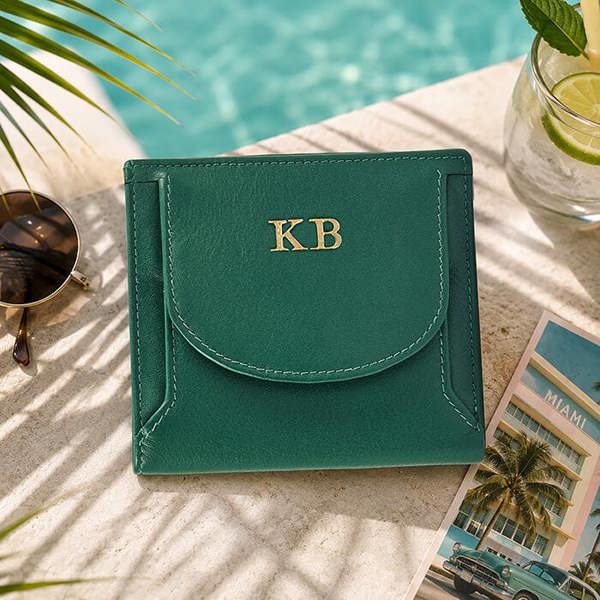 PRIMEHIDE Leather Coin Tray Purse with Note Section - Real Leather RFID Purse - Miami