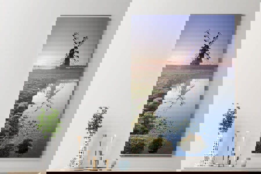 norfolk mill reflections in the mist wall art