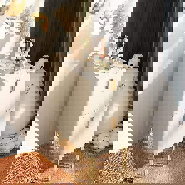 Corona Bedside Table-Weilai Concept-Beige-25cm-Weilai Concept