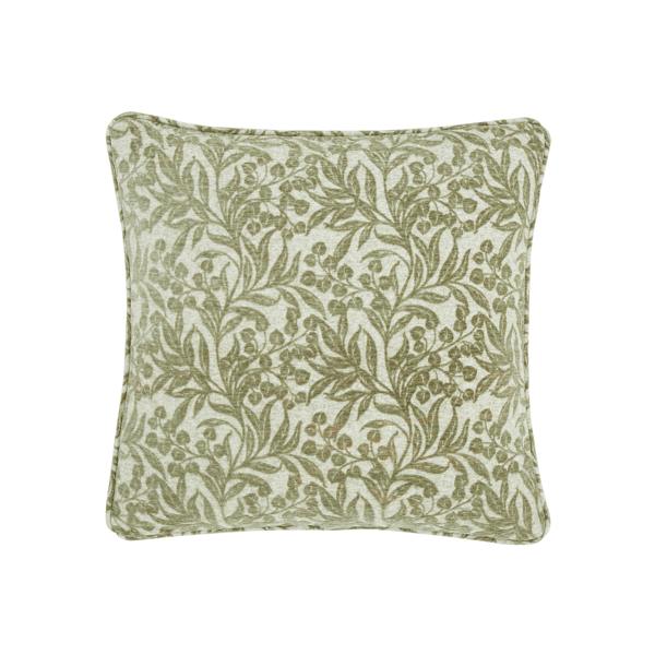 Bianca Chenille Leaves Cushion Green
