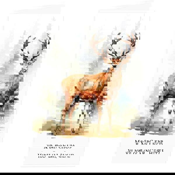 Personalised Memento Company Personalised Watercolour Stag Greetings Card