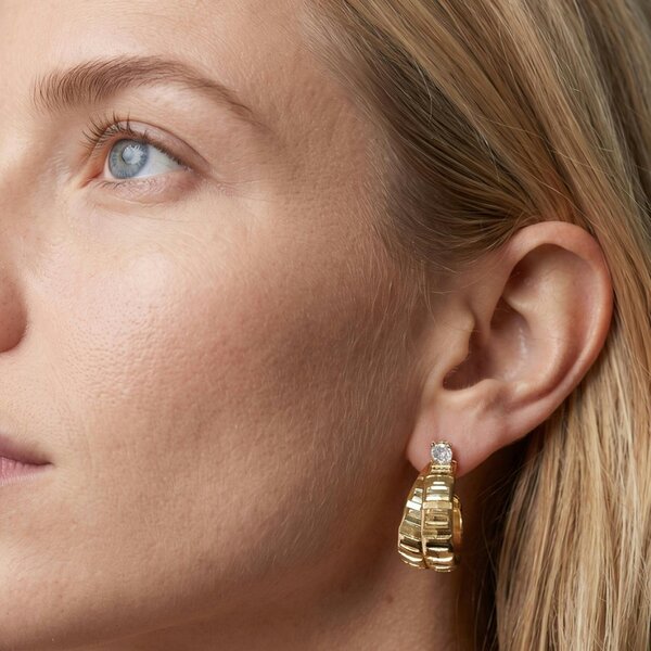 Uchi & Soto Kin Stone Sculptural Hoop Earrings