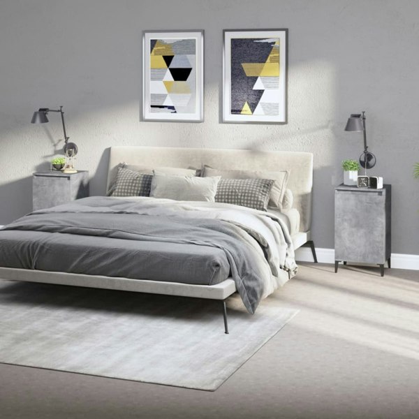 Berkfield Bedside Cabinets 2 pcs Concrete Grey 40x35x70 cm Engineered Wood
