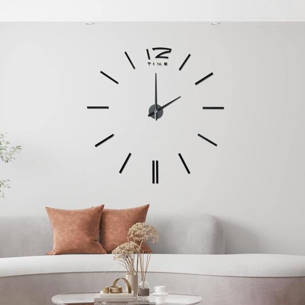 WALPLUS WC2046 - Black 3D Giant Wall Clock