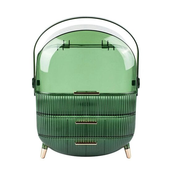 Neo Transparent Green Three Layer Cosmetic Makeup Organiser & Holder