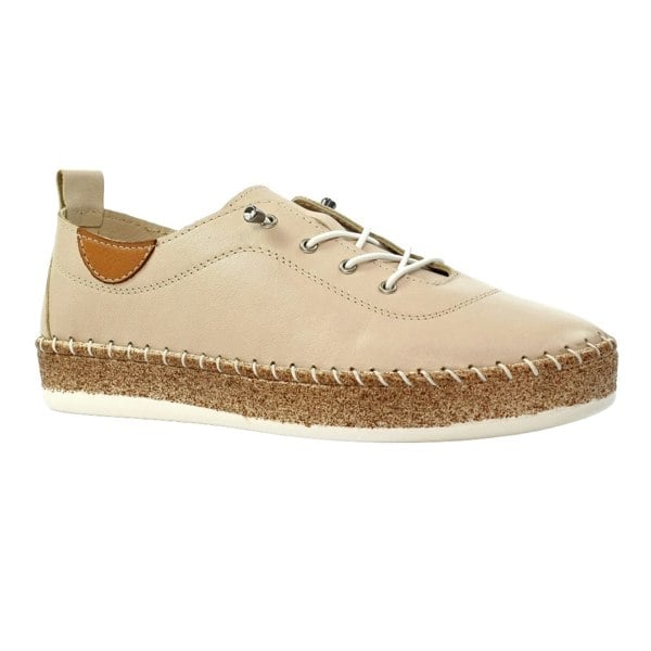 Lunar Womens/Ladies Evie Leather Plimsolls - Cream