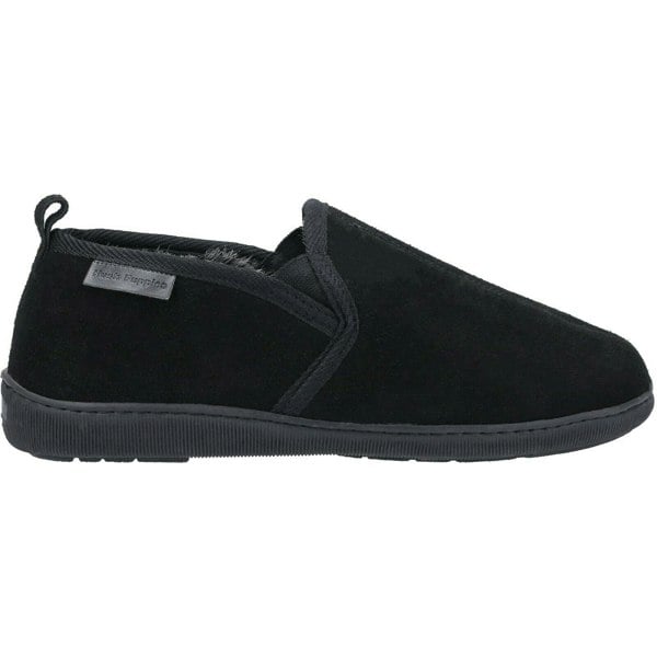 Hush Puppies Mens Arnold Slip On Leather Slipper - Black