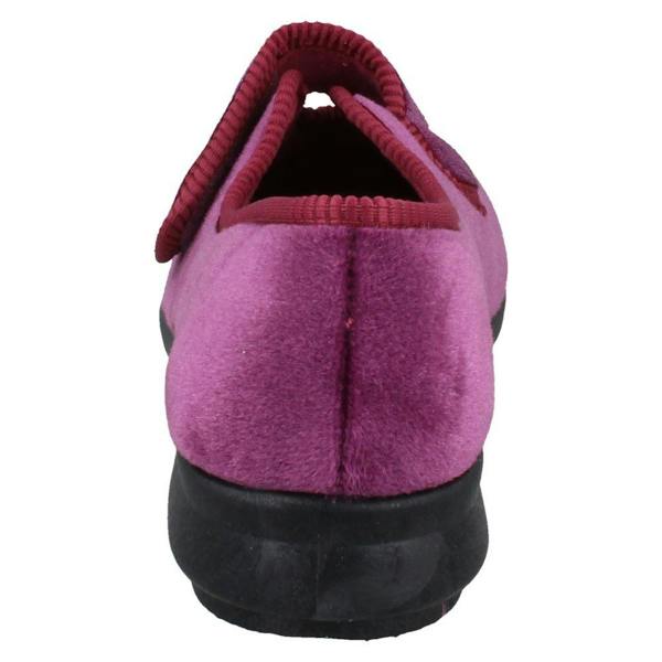 DB Shoes Ladies DB Shoes 2V Fitting Strap Fastening Slippers Caroline 2
