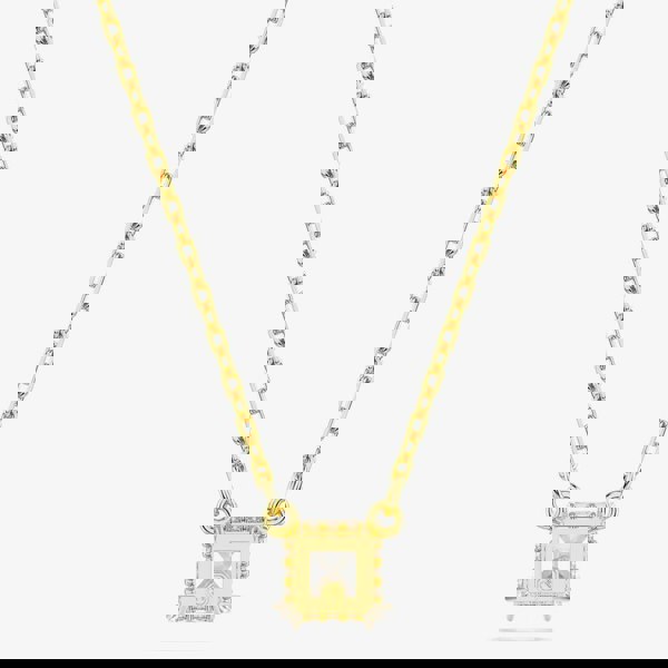 Swarovski Stilla Gold Tone Plated White Square Necklace 5693153