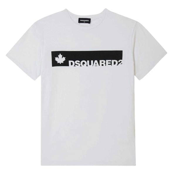 DSquared2 Boys Maple Leaf T-Shirt - White/Black - 