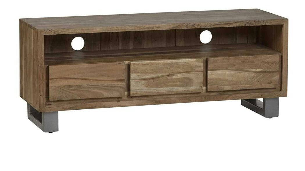 Wyld Haus Wellington Acacia Wood Modern Wide Media Unit 3 Drawers