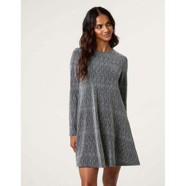 Blue Vanilla Metallic Diamante Swing Dress