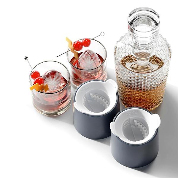 Zoku Shark Ice Moulds - Set of 2 Fun Silicone Reusable Large Ice Makers