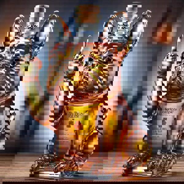 Leaper Creative Transparent Glass French Bulldog Whiskey Bottle