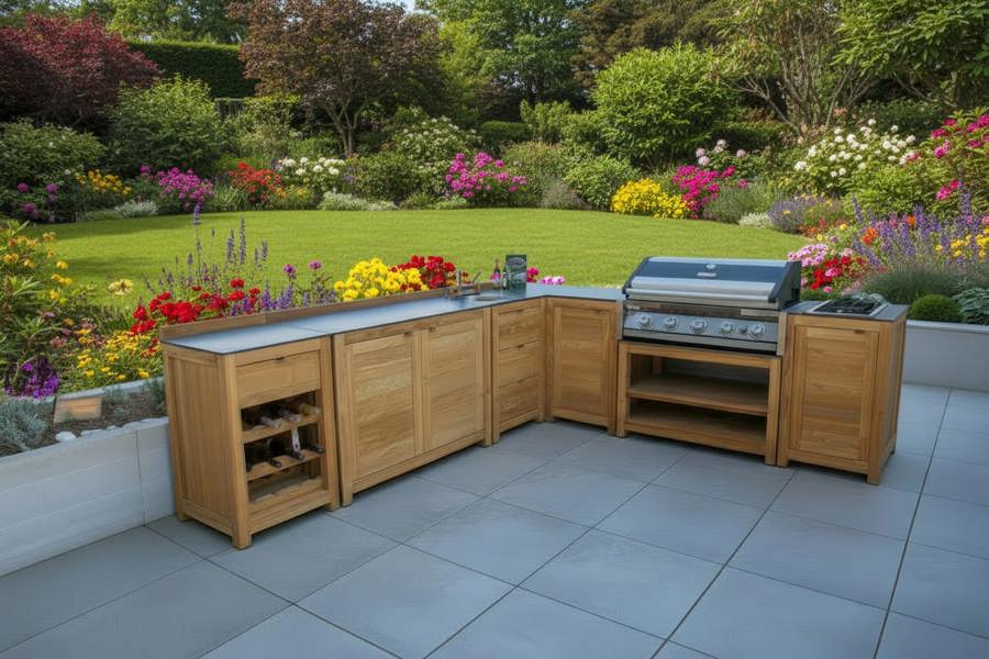 Ocean Designs Barletta Teak Outdoor Kitchen Set 1