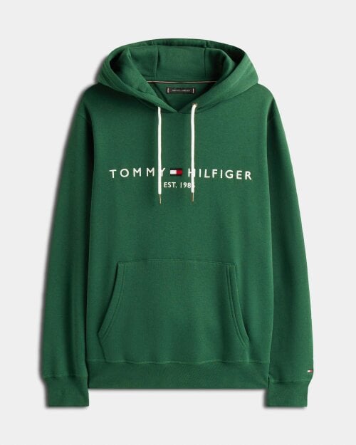 Tommy Hilfiger Tommy Logo Flex Fleece Hoodie - Ornamental Green