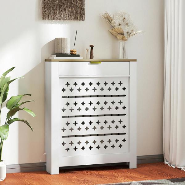 HOMCOM Heater Cover with Flip Drawer and Top Shelf 78 x 19 x 95.5 cm White