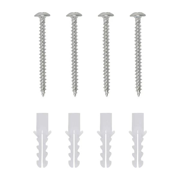Set of wall mounting screws with plastic anchors