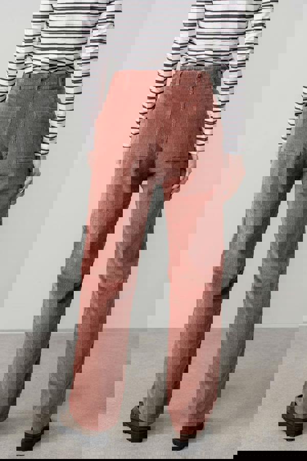 Lily & Me Strachan Stretch Cord Wide Leg Trouser Antique Rose