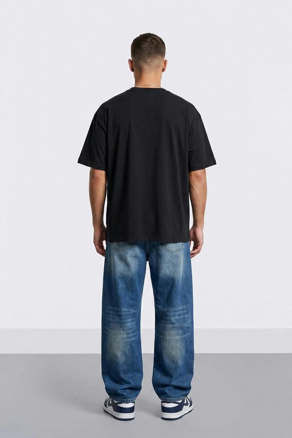 London Attitude Worldwide Skull Biker Oversized Heavyweight Graphic T-Shirt