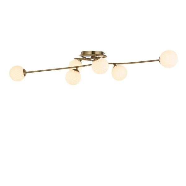 Pagazzi Lighting Jaymie 6-Light Antique Brass Semi-Flush Ceiling Light