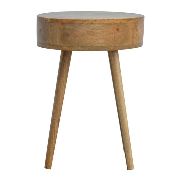 Wyld Haus Gradara Nordic Round Mango Wood Bedside Table