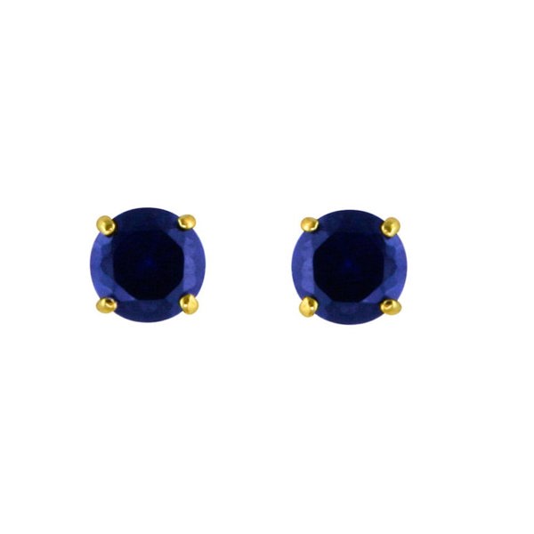 Spero London 9ct Gold Synthetic Sapphire Stud Earrings