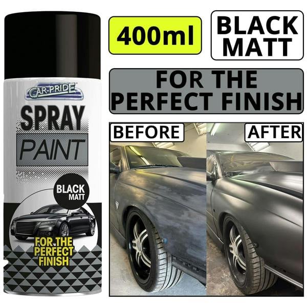 Carpride Matt Black Car Spray Paint 400ml