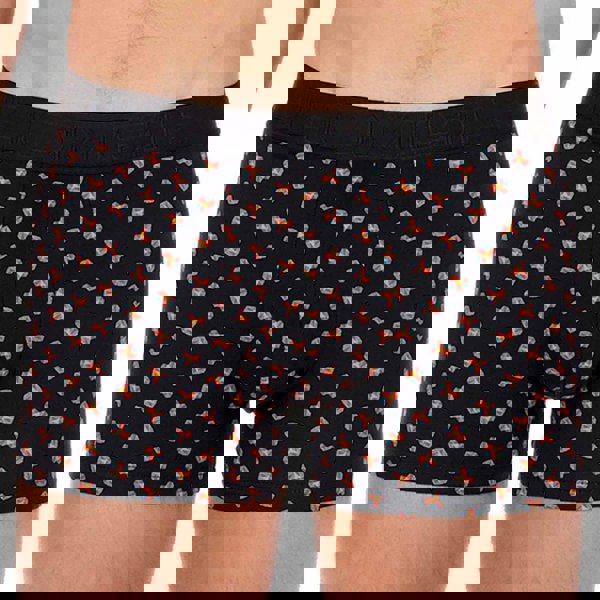 Hom Romeo Cotton Modal Boxer Brief, Black Print
