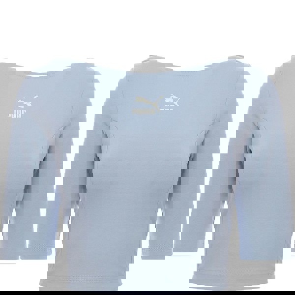 Puma Women's Blue Classics Crop T-Shirt