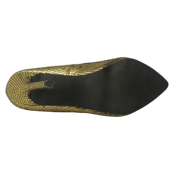Spot On Ladies Spot On High Heel Pointed Toe Snake Design Court Shoes