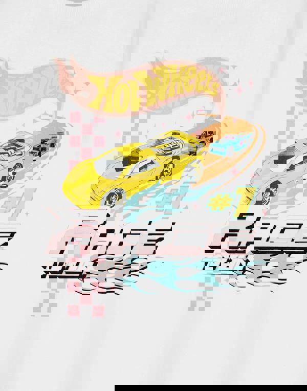 Hot Wheels Boys White Race To Win Short Sleeved T-Shirt