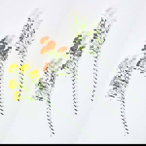 HOMESCAPES Yellow Artificial Carnation Spray Single Stem Set of 3, 55 cm