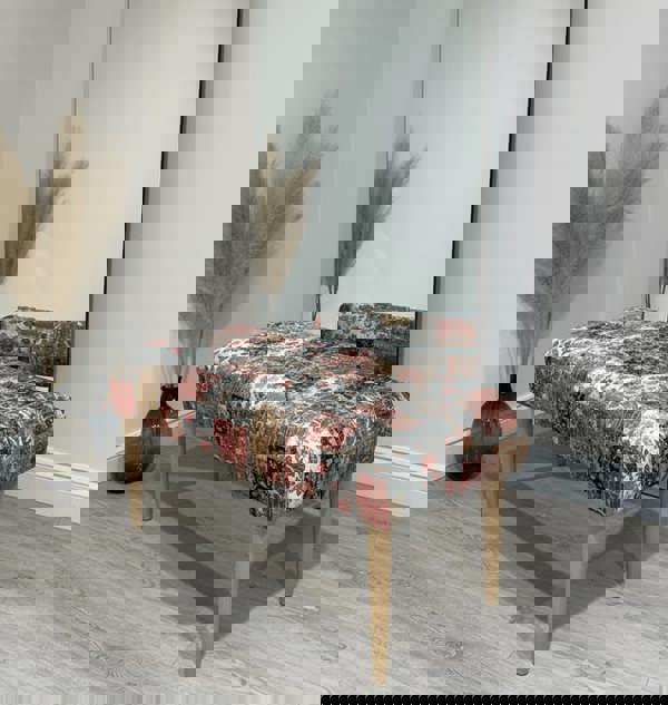 Stylish Upholstered Footstool Ottoman with Memory Foam Cushion - ISTOOLS